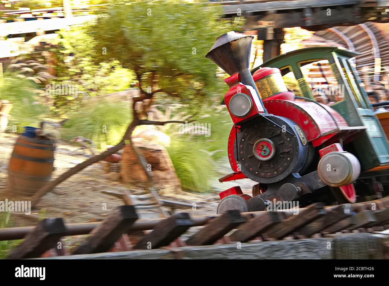 View of the Big Thunder Mountain Railroad ride at the Disneyland Park